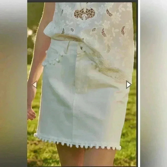 A-TOUT-AGE Demi White denim skirt like new, high waisted size 8 - Picture 3 of 14